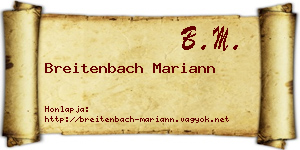 Breitenbach Mariann névjegykártya