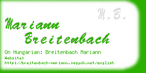 mariann breitenbach business card